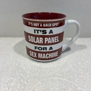 Novelty Funny Dark Red And White Striped Mug Cup